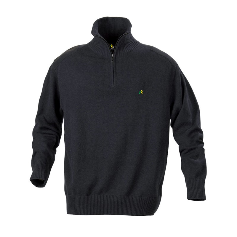 Pullover Zip dunkel grau S